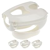 Mikikit 4pcs White Plastic Pigeon Holder Fixed Frame for Injection Feeding and Medication, Poultry Bird Feeder Cage Accessory for Racing and Game Birds