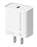Scosche SHPDC20 PowerVolt 20W Power Delivery USB-C Home Wall Charger Block, Fast Charging Adapter Plug Compatible with Apple iPhone 16/15/14/13/12 Series, iPad and Type-C Android Cell Phone, White