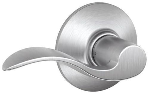 Image of Schlage Accent Hall /Closet Passage Door Handle, Reversible, Satin Chrome | Hall or closet lever door handle with no lock, Easy to install, Certified durability, Universal fit