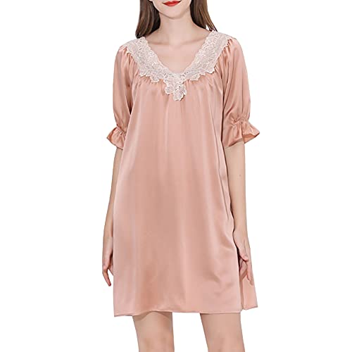 Robe de nuit en soie et manches bouffantes pour des soirées cocooning élégantes