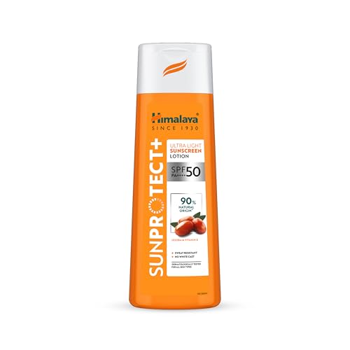 Himalaya Sun Protect+ Ultra Light Sunscreen | Lotion | 90% Natural Origin Ingredients | In vivo tested SPF 50 PA++++ | Dermatologically tested for all