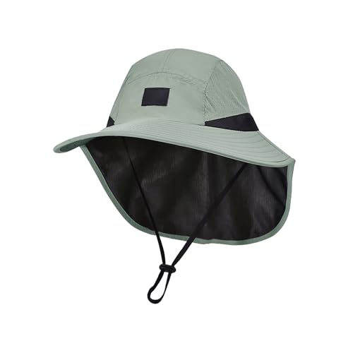 Luckywaqng Sombrero de sol sol sombrero de cubo de ala ancha plegable al aire libre gorra de béisbol con bufanda sombrero de sol loco, AG., Talla única