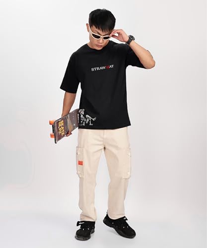 Image of SHODOX Bio-Washed Anti Bacterial 100% Pure Cotton Men's Oversized Aesthetic Premium Printed T-Shirt | Cozy Soft, Less Wrinkles Loose Fit, Drop Shoulder, Korean Baggy Style Tees for Mens