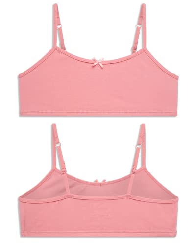 Rene Rofe Girls Training Bras - 10 Pack Soft Stretch Cotton Bra, Cami Style Girls Underwear with Adjustable Straps (7-14)4
