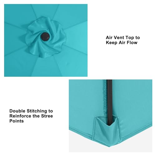 Image of MASTERCANOPY Patio Umbrella 10 ft Replacement Canopy for 8 Ribs-Turquoise Canopy Only