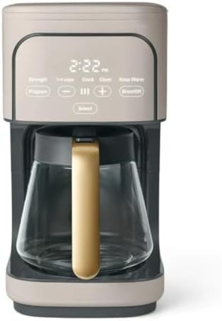 Wonderful Programmable 12-Cup Coffee Maker with Touch Controls, Auto Brew Timer, 1200W, 3 Brew Strengths, Keep Warm, Dishwasher-Safe, Premium Countertop Coffee Machine (Porcini Taupe)
