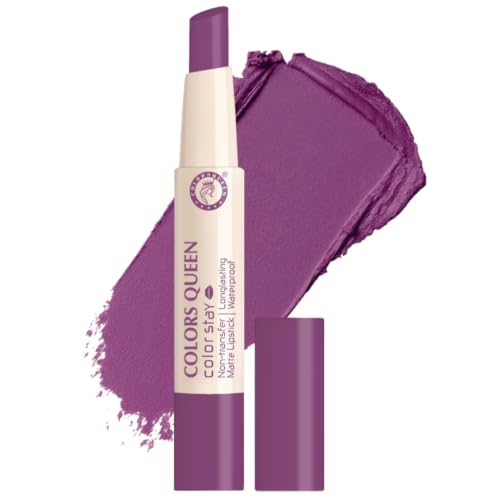Image of Colors Queen Color Stay Matte Lipstick | Highly Pigmented with Smooth One Swipe Application | Ultra Matte Finish | Smudge Proof & Waterproof | Long Lasting Lipstick for Women (Deep Plum, 2.1 g (Pack of 1)) | Long Lasting