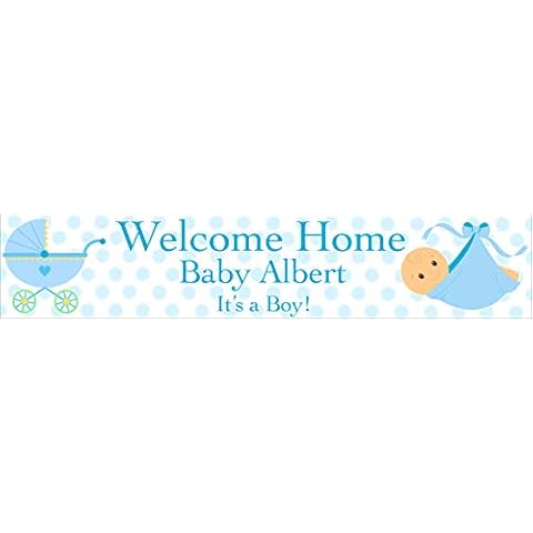 PERSONALISED WELCOME HOME BABY BANNER - Pack of 2 Cover