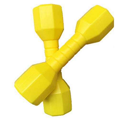 Faderr Juego de 2 mancuernas para niños, mancuernas de mano para entrenamiento de fuerza, multiusos para niños y niñas (amarillo)