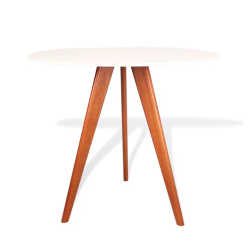 Top 5 Melhores Mesas Redondas para Comprar em 2025 8 Mesa de Jantar Redonda Compacta Laminada ou laqueada para 3 e 4 Lugares Tampo 90 cm (Branco)