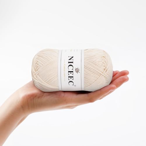 NICEEC 4 Skeins Soft Baby Cotton Yarn, 4 Ply, DIY Craft, Fingering Weight, Blanket Yarn for Crochet & Knitting, Total 700yds/7.05oz - Skin by NICEEC - Image 5