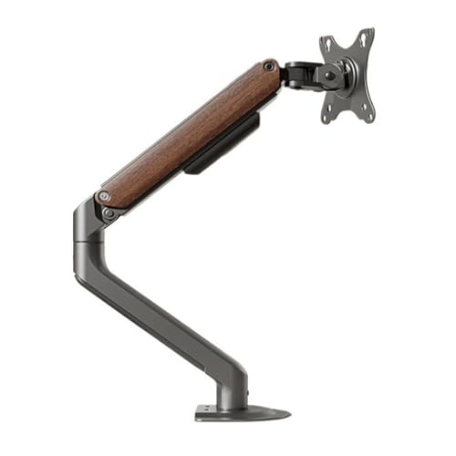Brazo Monitor Soporte for monitor único - Soporte de escritorio con brazo for monitor único de grano de madera, brazo for monitor totalmente ajustable de 17-32' con VESA 75/100 mm, soporta hasta 19,8
