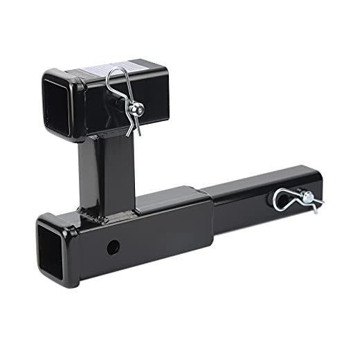 AUMOWE Dual Receiver Hitch Extender Trailer Hitch Extension Fit 2 inch