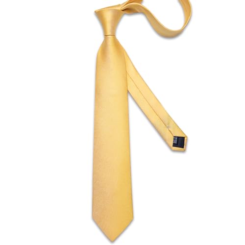 Image of DiBanGu Mens Silk Necktie Solid Color Tie and Pocket Square Cufflink Tie Clip Set Woven Plain Ties for Men Wedding Party