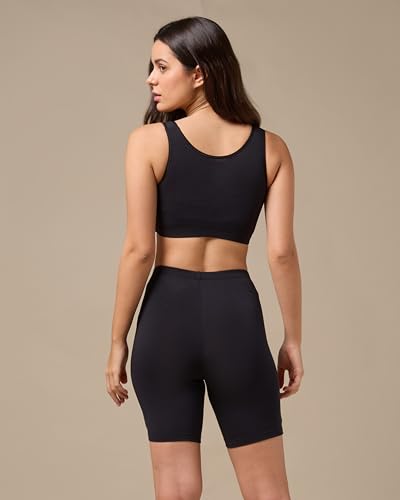 Image of URBAN ADVENTURE High Coverage Premium Cotton Spandex Mid Waist Elastane Stretch Shorties - Gym -Cycling Shorts /Tights for Women