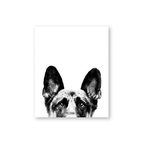 Peinture sur toile Berger Allemand 50x70cm, affiche aquarelle de chien sans cadre pour maison