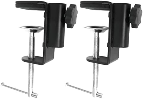 XINME Desk lamp Clamp: 2PACK 1/2 Enlarge Hole Replacement C Clamp Desk Light,Magnifying Glass w/ Light,Table Mic Stand,Mic Arm Desk Mount, Phone Holder,for Office Work Task (M Black) (C CLAMP SMALL)