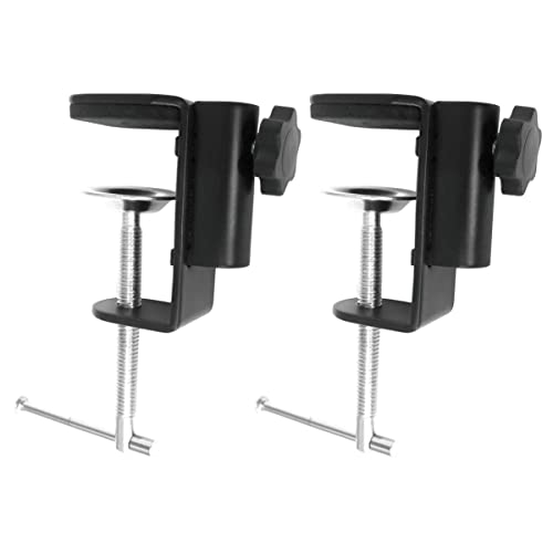 Xinme Desk Lamp Clamp: 2Pack 1/2 Enlarge Hole Replacement C Clamp Desk Light,Magnifying Glass W/ Light,Table Mic Stand,Mic Arm Desk Mount, Phone Holder,For Office Work Task (M Black) (C Clamp Small) #TOP2