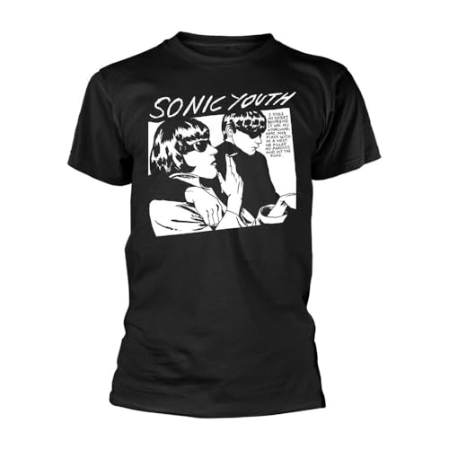 Sonic Youth Goo Album Cover Homme T-Shirt Manches Courtes Noir L 100% Coton Regular/Coupe Standard