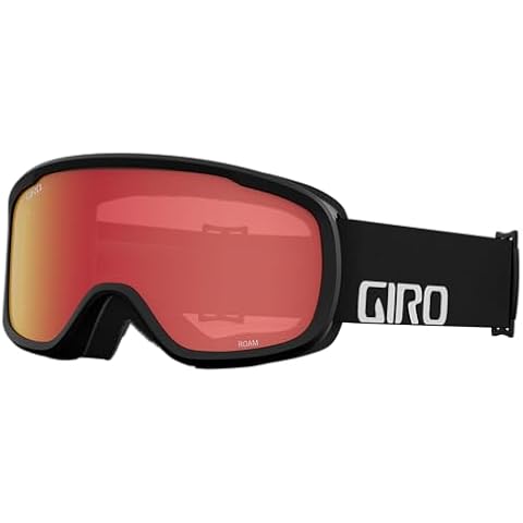 Giro Roam Ski Goggles - Snowboard Goggles for Men, Women & Youth - Black Wordmark Strap with Amber Scarlet/Yellow Lenses Cover