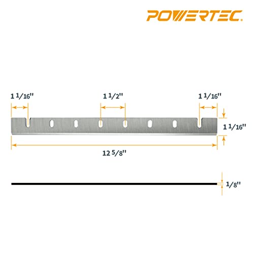 Image of POWERTEC 12-1 /2 Inch Planer Blades for DeWalt DW733 Planer, Replacement for DW7332 Planer Knives, Set of 4 (12809DD)
