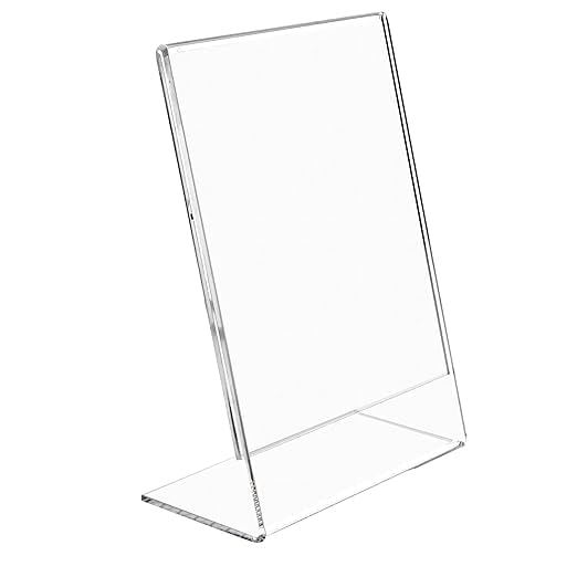 Image of ZINSO A6 L-Shaped Acrylic Sign Holder Portrait Style Menu Ad Frame Display Stand Table Top Perfect for Restaurants, Promotions, Photo Frames, Classroom (5PC)