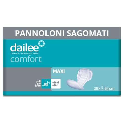 Dailee Comfort Maxi - 112x Pannoloni Sagomati per Anziani - Pannolone Rettangolare, Assorbente Incontinenza 8,5 Gocce - Comodi, Protettivi e Delicati