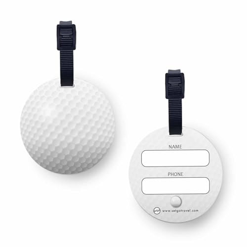 SetGo Golf Ball Round Luggage Tags (Set of 2) Round