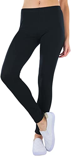 Image of ToBeInStyle Women's Skinny Fit Cotton Full Length Leggings Tights - Regular and Plus Sizes