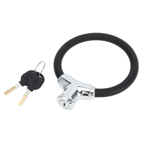 Candado de Bicicleta Portátil en Anillo 42 cm Negro miniatura 1