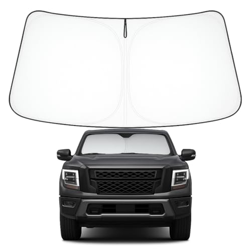 Proadsy 2026 Upgrade Windshield Sun Shade Custom Fit 2020-2024 Nissan Titan Foldable Front Sunshade...