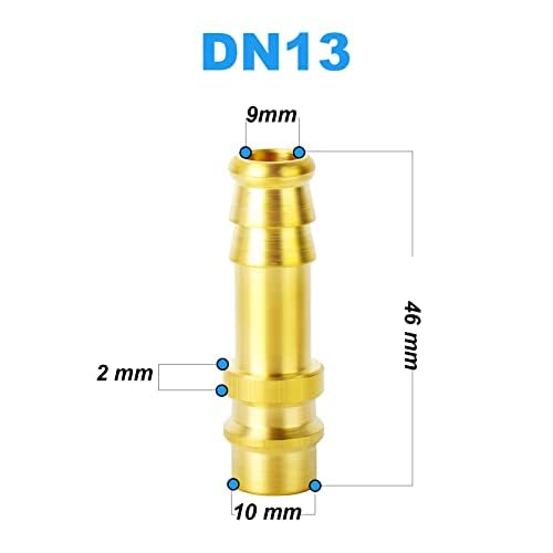 ERGAOBOY 5Pcs 13MM Brass Nozzle Compressed Air Connector, Suitable for Compressed Air Coupling (DN13), 13MM(DN13) - Image 2