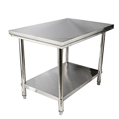 NICCOO Arbeitstisch Edelstahl, 100x70x80CM 2 Schichten Edelstahltisch Küchentisch justierbaren Lebensmittel… – Bild 7