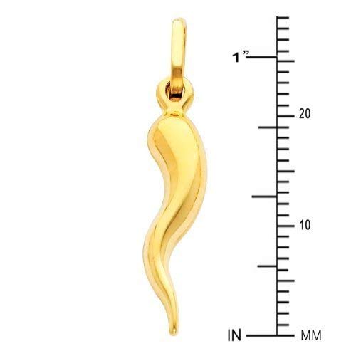 14K Yellow Gold Cornicello Italian Horn Pendant2
