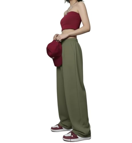 Image of dockstreet Straight Wide fit Long Length Open Bottom Jogger for Women /Trending Multi Pocket Style, Relaxed Casual Pants for Women