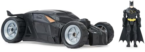 DC Comics - Batman Batmobile mit Fernsteuerung und Batman Figur (10cm) (2,4 GHz), einfach zu Fahren, kompatibel mit den Batman-10cm-Figuren, Maßstab 1:20, ab 4 Jahren