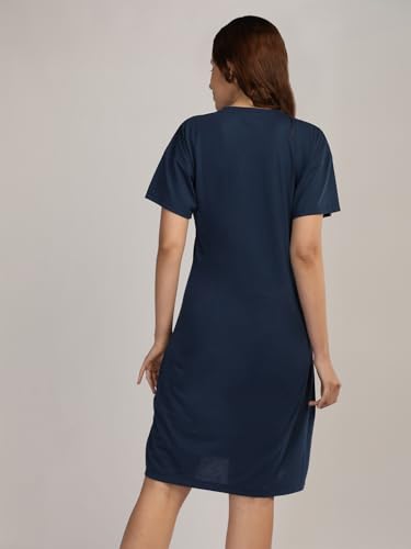 Image of Duchess Cotton Half Sleeve Oversized T-Shirts for Women| Nighty - Loose Fit Tee with Pocket