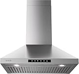 Wall Mount 30 Inch Range Hood 900 CFM, Ductless/Ducted Convertible Kitchen Hood, 3-speed Gesture Sensing & Touch Control, Stainless Steel Kitchen Vent Hood with Permanent Baffle Filters