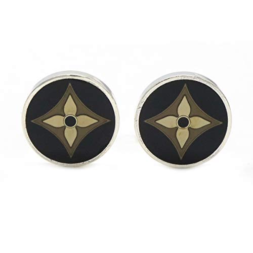 [ルイ ヴィトン] LOUIS VUITTON カフス ブトン ドゥ マンシェット フルール ダミエ ブラック