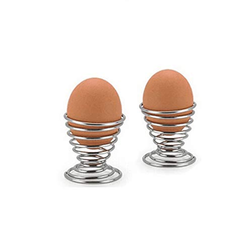 Honbay 4Pcs Stainless Steel Spring Wire Tray Egg Cups Holder Serving Cup Egg Tray For Egg (Silver) #TOP4