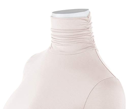Image of AUHEGN Women's Long Sleeve Lightweight Turtleneck Top Slim Fit Pullover T-Shirt (S-XXL)