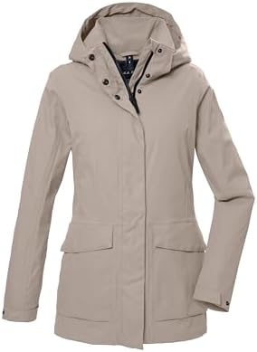 G.I.G.A. DX Damen Funktionsjacke/Outdoorjacke wasserdicht mit abzippbarer Kapuze GS 54 WMN JCKT, hellsand, 42, 42871-000
