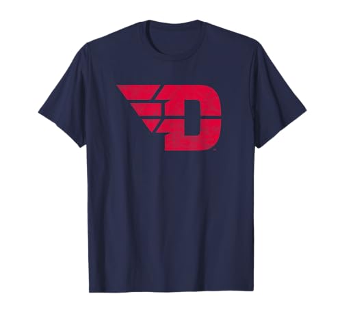 Campus Lab University of Dayton Flyers Distressed Primary T-Shirt - Red and Blue - Small - Unisex-Adults
