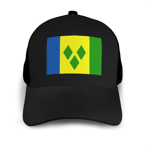Flag of Saint Vincent and The Grenadines Unisex Classic Adjustable Curved Brim Baseball Cap, Trucker Hat3