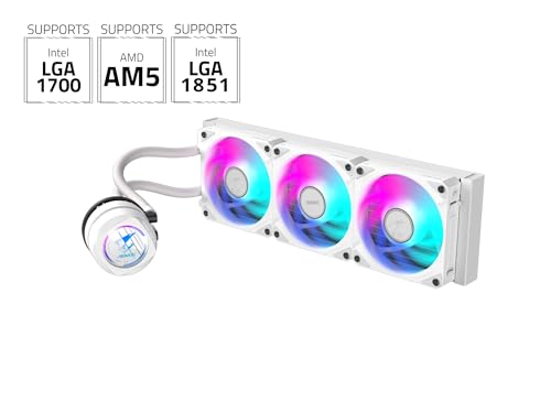 Image of AORUS WATERFORCE II 360 ICE Liquid CPU Cooler, 360mm Radiator with 3x120mm Low Noise ARGB Fans, Compatible with Intel LGA1851, LGA1700, and AMD AM5 (GP-AORUS WATERFORCE II 360 ICE)
