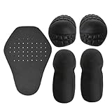 Racing Gear Armour Pads, 5 Piezas EVA Retirable Equipo Protección Incorporado Inserte Pad Racing Motocicleta Hombros Codos Rodillas Protecciones Espaldera Moto Antichoque Y Antifricción
