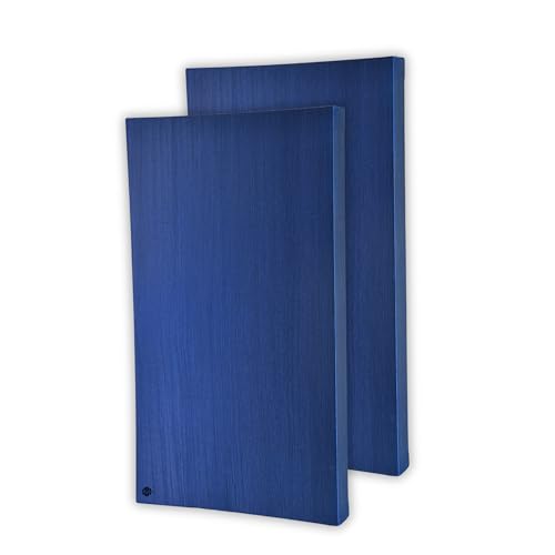 Image of Acoustic Rockwool Sound Absorption Panels 24 inch x 12 inch x 2 inch (Set of 2) | NRC 0.9 Noise Reduction Wall Panels | Rock Wool for Soundproofing Studio, Home & Office (Royal Blue)