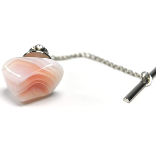 Custom Apricot Agate Stone Tie Tack Handmade - Quantity of 1