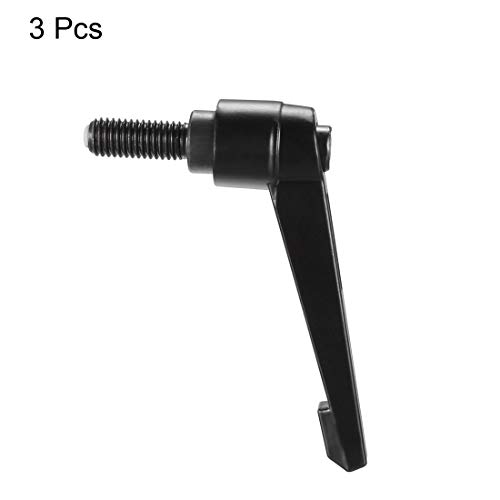 Image of uxcell M10 x 25mm Handle Adjustable Clamping Lever Thread Push Button Ratchet Male Threaded Stud Knobs Quick Release Screw Handles Bolts with Locking Lever Black 3pcs