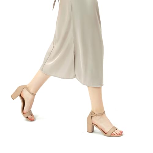 Women's Heeled Sandals Open Toe Ankle Strap 2.5-Inch Chunky Heels Dress Shoes Wide Feet Friendly4